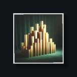 Luxury Golden Columns - Modern Geometric Gold Pill Leinwanddruck<br><div class="desc">A striking architectural abstract featuring a cluster of sleek, rectangular golden pillars of varying heights. Set against a rich, moody emerald green velvet curtain, the high-gloss metallic finish creates a bold contrast of texture and light. This sophisticated piece embodies modern luxury and structural elegance. Perfect for executive offices, high-end hotel...</div>
