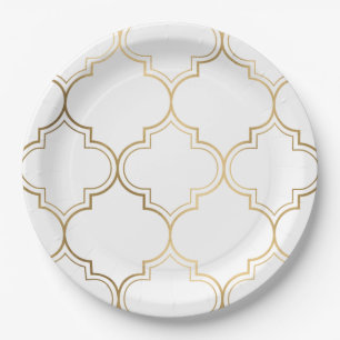 Luxury Golden Islamic Geometric Pattern Motifs Pappteller