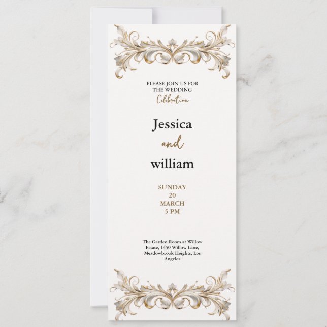 luxury golden palace wedding invitation einladung (Vorderseite)