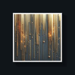 Luxury Golden Rain - Shimmering Metallic Strings a Leinwanddruck<br><div class="desc">An enchanting abstract composition featuring delicate vertical strings of liquid gold and glowing particles of light. The contrast of radiant golden highlights and shimmering stardust against a deep slate background creates a magical,  high-glam aesthetic. Perfect for elegant bedrooms,  luxury lounges,  or as a sophisticated backdrop for modern interior spaces.</div>