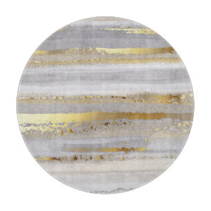 Luxury Gray Gold Aquarell Textur Schneidebrett