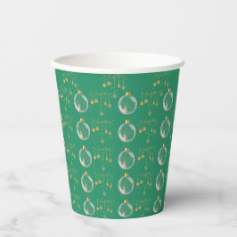 Luxury Green and Gold Bauble Christmas Pappbecher