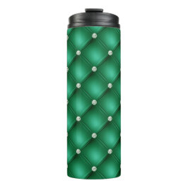 Luxury Green Diamond Tufvtern Muster Thermosbecher