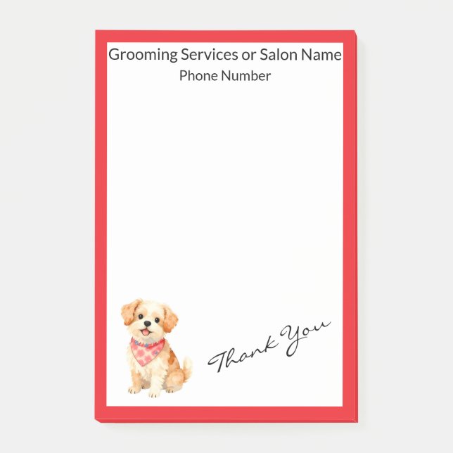 Luxury Grooming Pet Personalized Modern Collection Post-it Klebezettel (Vorderseite)