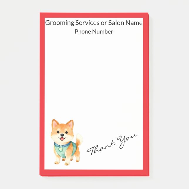 Luxury Grooming Pet Personalized Trendy Collection Post-it Klebezettel (Vorderseite)