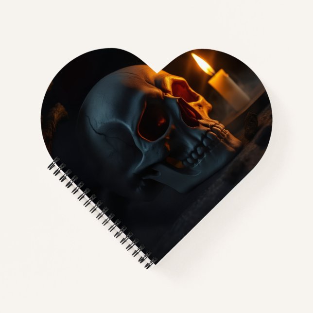 Luxury Haunted Skull Halloween Spiral Notebook Notizbuch (Vorderseite)
