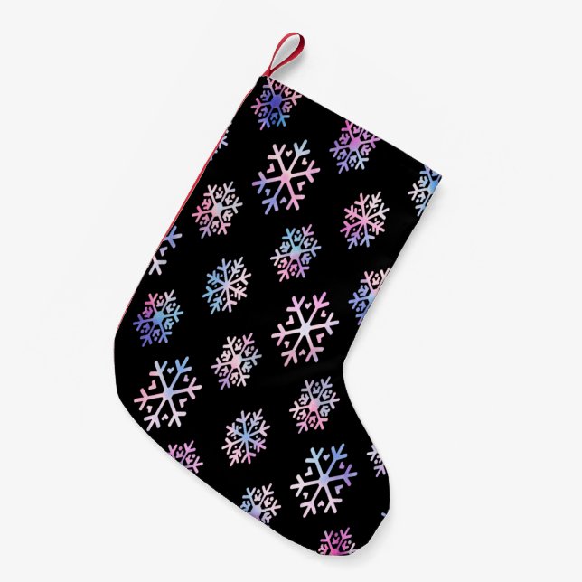 Luxury Holographic Snowflake Christmas Collection Kleiner Weihnachtsstrumpf (Vorderansicht (hängend))