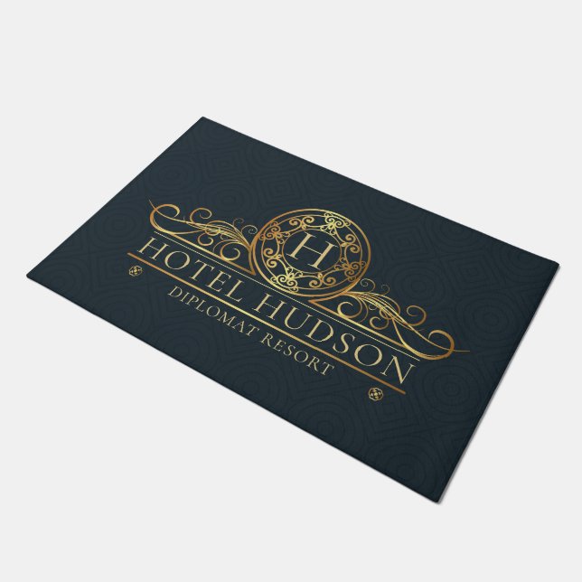 Luxury Hotel Branding Gold Fußmatte (Schrägansicht)