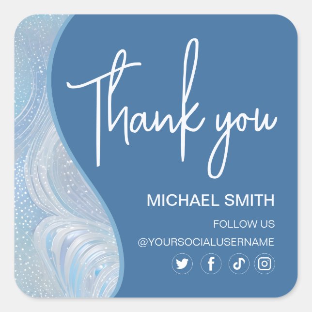 Luxury Iridescent Blue Gradient Sticker (Vorderseite)