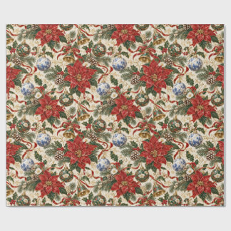 Luxury Japanese Christmas Botanical Wrapping Paper Geschenkpapier