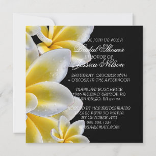 Luxury Jaune Romantique Plumeria Invitation douche