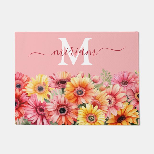 Luxury Kitchen Floor Mat: Gerbera Daisies Door Mat Fußmatte (Vorderseite)