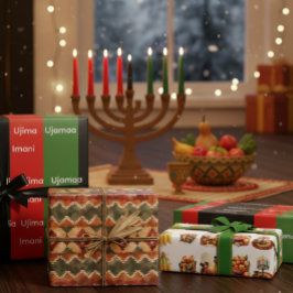 Luxury Kwanzaa Wrapping Paper Set | Nguzo Saba Geschenkpapier Set