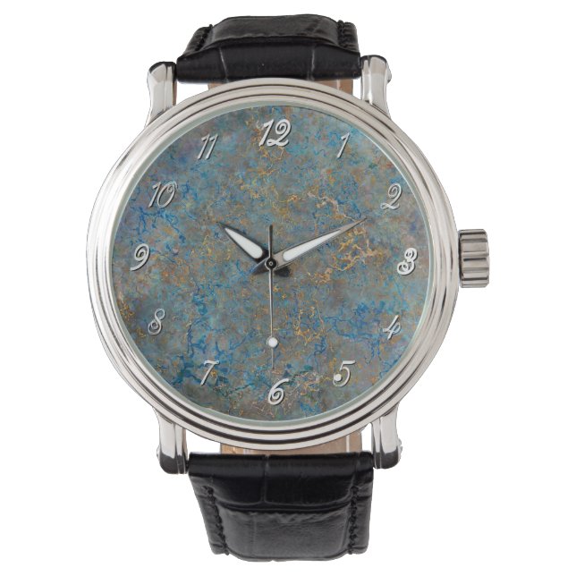 Luxury Lapis Lazuli Marble Armbanduhr (Vorderseite)