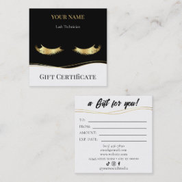 Luxury Lash Technician Gift Certificate Card Treuekarte