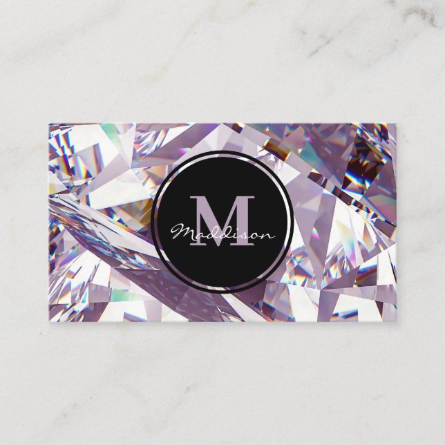 Luxury Lavender Crystal Jewel Gem Design Visitenkarte (Vorderseite)