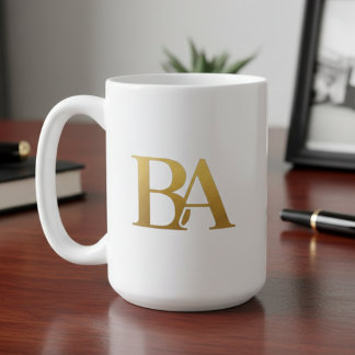 Luxury Law Firm Monogram Coffee Mug | Navy & Gold