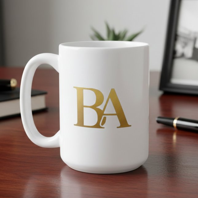 Luxury Law Firm Monogram Coffee Mug | Navy & Gold Kaffeetasse (Von Creator hochgeladen)
