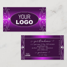 Luxury Lila Ombre Verziert Sparkle Jewels Logo hin