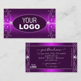 Luxury Lila Ombre Verziert Sparkle Jewels Logo hin Visitenkarte