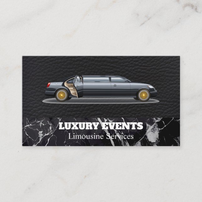 Luxury Limousine | Treiber | Leder Visitenkarte (Vorderseite)