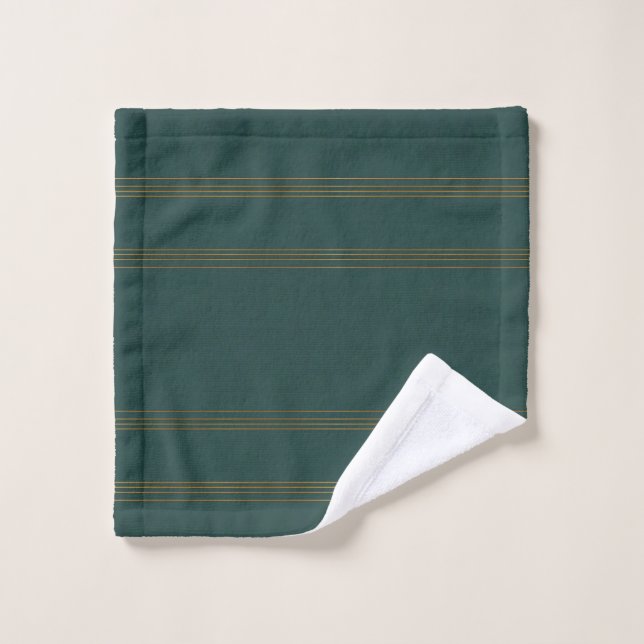 Luxury Linen Popular Green Gold Texture Collection (Gant de toilette)