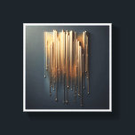 Luxury Liquid Gold Drips - Modern Metallic Rain Ab Leinwanddruck<br><div class="desc">A stunning contemporary abstract featuring elongated, vertical drips of molten liquid gold falling against a deep slate background. The design incorporates shimmering gold dust and a 3D metallic effect, creating a sense of luxury and sophisticated movement. Ideal for executive offices, high-end corridors, or as a chic statement piece in modern...</div>