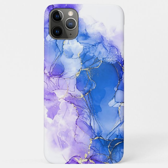 Luxury Marble Blue Silver Glitzer Case-Mate iPhone Hülle (Rückseite)