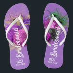 Luxury Mardi Gras Peacock Gold Bridesmaid Gevor Flip Flops<br><div class="desc">Sie werden diese luxuriösen lila,  rosa,  grünen,  blauen Aquarellbäume mit bunten Pfauenfedern Liebe finden. Ideal für Ihre Hochzeitsfeiern!</div>