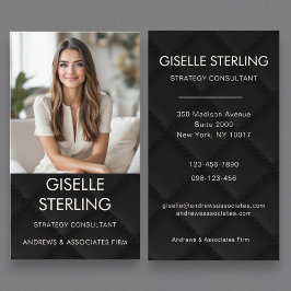 Luxury Minimal Black Professional Photo Visitenkarte