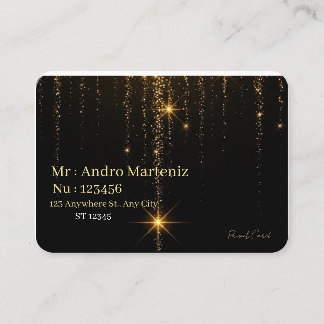 Luxury Modern Black and Gold Professional Business Visitenkarte (Vorderseite)