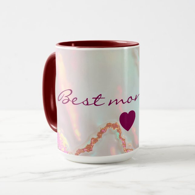 Luxury Modern Blush Pink Soft Mint Gold Collection Tasse (Vorderseite Links)