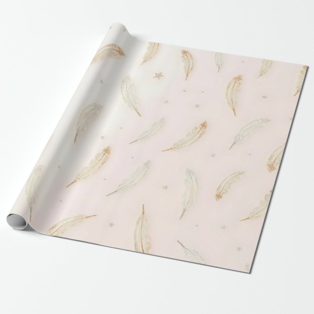 Luxury Modern Feathers Boho Collection Geschenkpapier (Ungerollt)