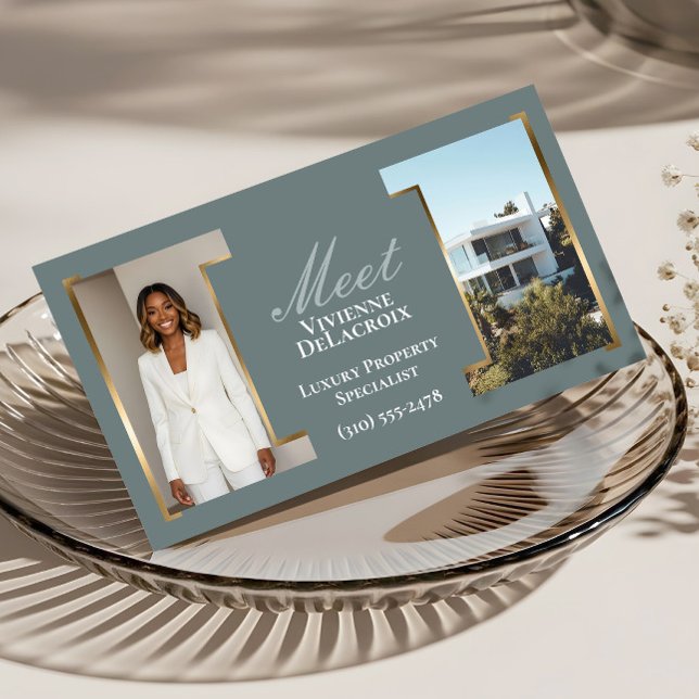 Luxury Modern Professional Photo Collage Elegant Visitenkarte (Luxury Modern Professional Photo Collage Elegant Business Card)