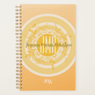 LUXURY MONOGRAM ELEGANT GOLD CREAM BLUME FOLIAGE PLANER