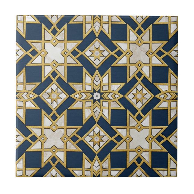 Luxury Moroccan Zellige Mosaic Seamless Pattern Fliese (Vorderseite)