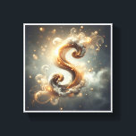 Luxury Mystical Golden Letter "S" - Ethereal Glowi Leinwanddruck<br><div class="desc">A stunningly elegant depiction of the letter "S" crafted from flowing golden fibers and surrounded by a soft, ethereal mist. Decorated with floating golden spheres and shimmering bokeh lights, this piece creates a magical and sophisticated atmosphere. Perfect for personalized gifts, luxury nurseries, or as a stylish initial statement in modern...</div>