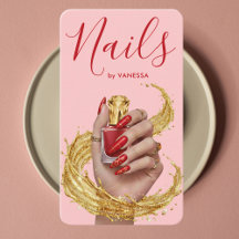 Luxury Nail Artist Manicurist Pink & Gold Nail Art