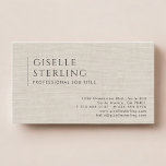 Luxury Natural Linen Visitenkarte<br><div class="desc">Project timeless sophistication with this luxury natural linen business card.
The design features a soft woven linen texture and understated typography that evoke warmth,  authenticity,  and high-end simplicity.</div>