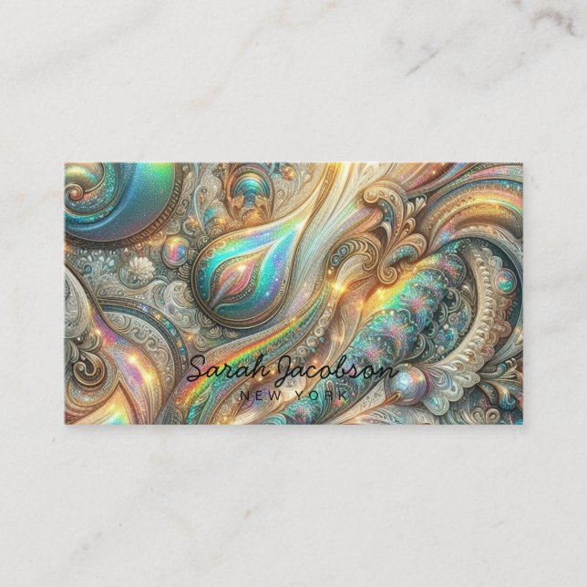 Luxury Opal Paisley Diamond  Visitenkarte (Vorderseite)