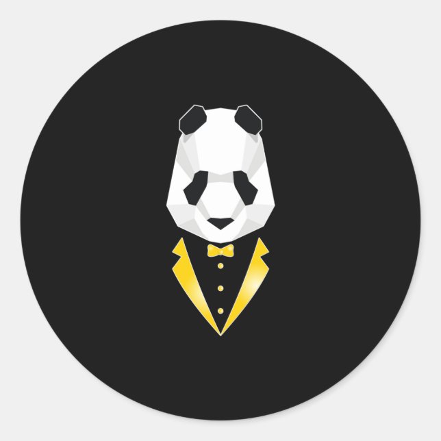 Luxury Panda Runder Aufkleber (Vorderseite)