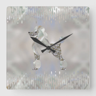 Luxury Pearl und Abalone Poodle Quadratische Wanduhr
