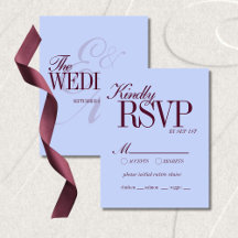 Luxury Periwinkle and Plum Formal Wedding Details