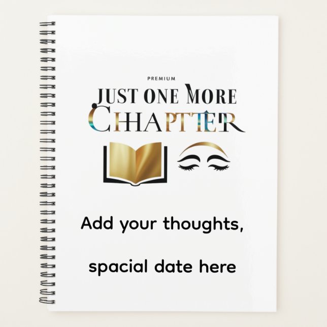 Luxury Personalized "Just One More Chapter Planner Planer (Vorderseite)