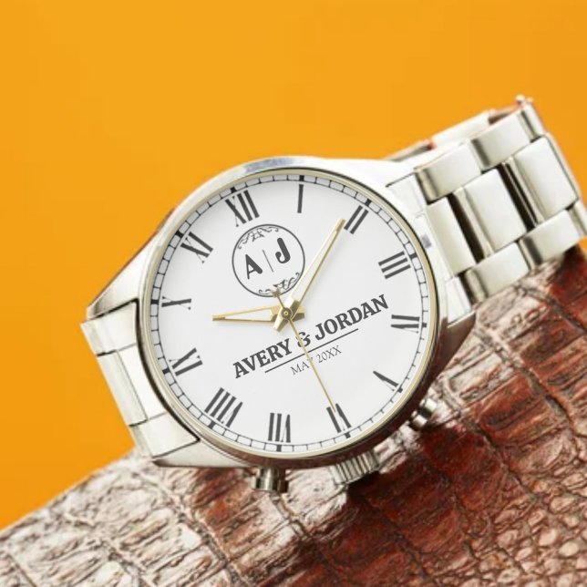 Luxury Personalized Monogram Couples Names Armbanduhr (Von Creator hochgeladen)