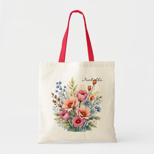 Luxury Popular Wildflowers Beautiful Collection Tragetasche (Vorne)