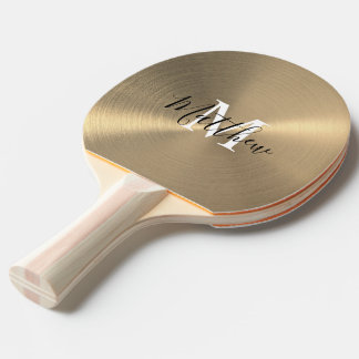 Luxury & Profession Gold Metallic Ping Pong Paddle Tischtennis Schläger