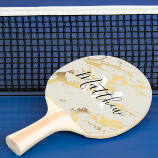 Luxury & Profession Gold Metallic Ping Pong Paddle Tischtennis Schläger
