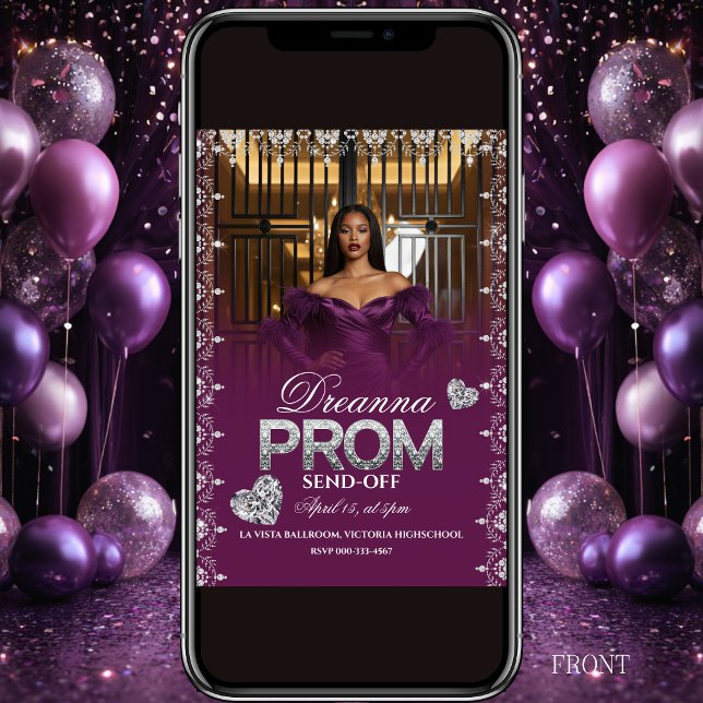 Luxury Purple Elegant Prom Send-Off Invitation Einladung (Von Creator hochgeladen)