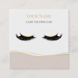Luxury QR code Lash Technician Quadratische Visitenkarte